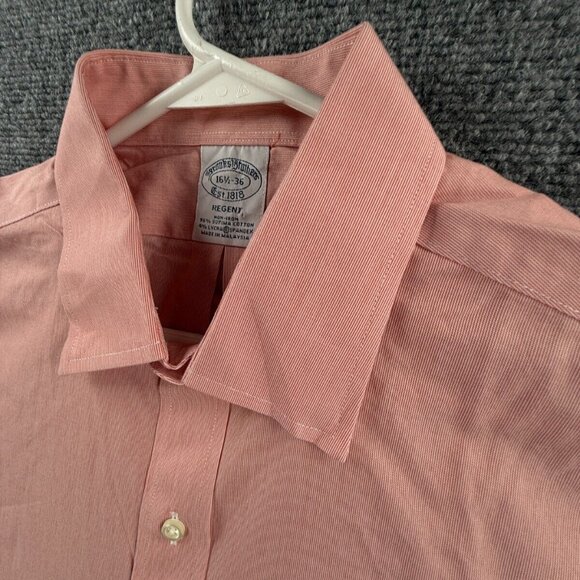 Brooks Brothers Cotton Striped Spread Pink Regent Stretch Non-Iron 16.5 36 Shirt - Picture 8 of 15